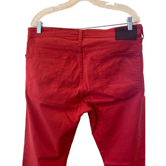 AG Adriano Goldschmied Men's Matchbox Slim Straight Leg Pants 34x35 Red - Picture 10 of 12